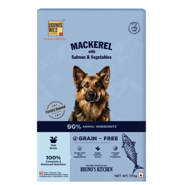 Bruno's Wild Essentials Mackerel with Salmon & Vegetables Dog Wet Food - 170g