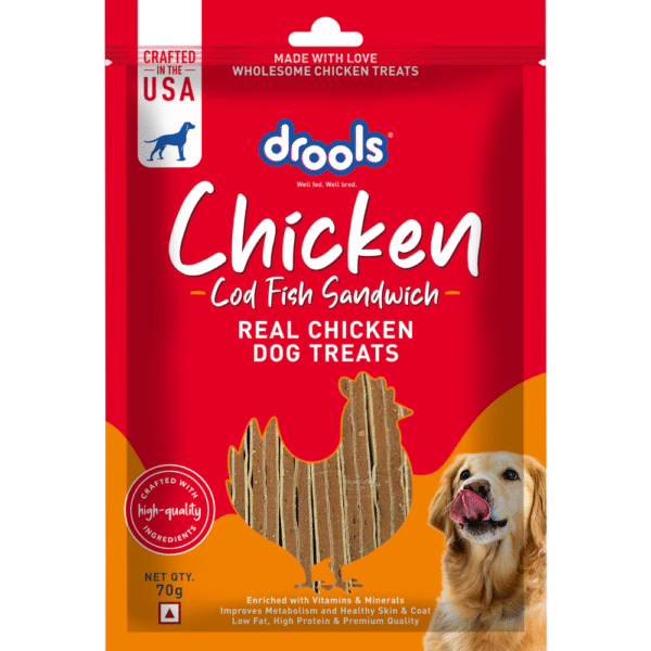 Drools Cod Fish Sandwich Dog Treats - 70g