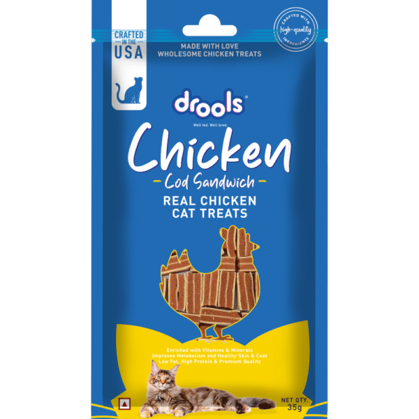 Drools Chicken Cod Sandwich Cat Treats - 3x35g