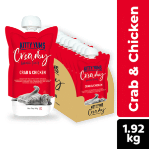 Kitty Yums Lickable Crab & Chicken Creamy Cat Treat - 12x80g