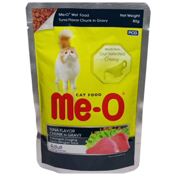 Me O Tuna Flavour Chunk in Gravy Adult Cat Wet Food - 48x80g