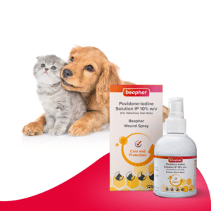 Beaphar Povidone Iodine Wound Healing Spray for Dogs and Cats - 125mL