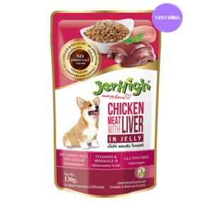 JerHigh Chicken with Liver in Jelly Dog Wet Food - 24x130g