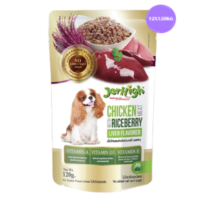 JerHigh Chicken with Riceberry Liver Flavored Dog Wet Food - 12x120g