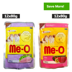 Me O Chicken Chunks in Gravy and Tuna Kitten Cat Wet Food Combo - 24x80g