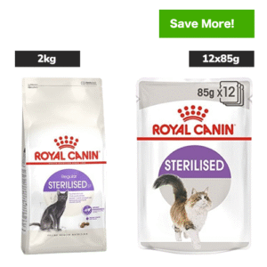 Royal Canin Sterilised 37 and Sterilised Gravy Adult Cat Wet Food Combo - 2kg+12x85g