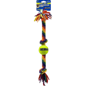 Petsport Kaleidoscope Rope Tug Ball for Dogs - 53x6cm