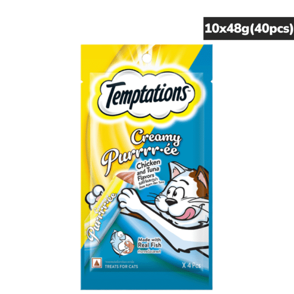 Temptations Creamy Purrrr ee Chicken & Tuna Cat Treats - 6x48g(24pcs)