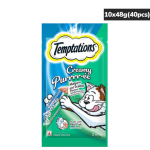 Temptations Creamy Purrrr ee Maguro & Scallop Cat Treats - 10x48g(40pcs)