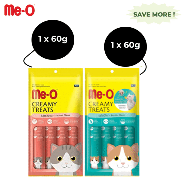 Me O Creamy Salmon and Creamy Bonito Cat Treat Combo - 2x300g (40pcs)