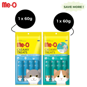 Me O Creamy Chicken & Liver and Creamy Bonito Cat Treat Combo - 2x300g (40pcs)