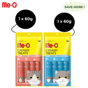 Me O Creamy Salmon and Chicken & Liver Cat Treat Combo - 2x300g (40pcs)