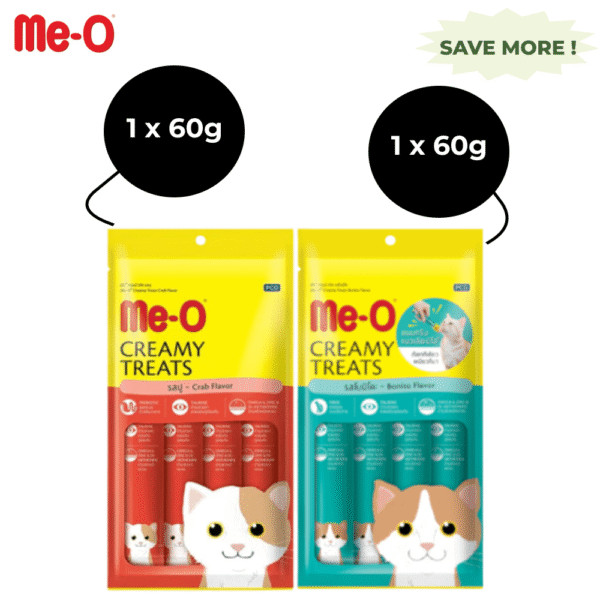 Me O Creamy Crab and Creamy Bonito Cat Treat Combo - 2x60g (8pcs)
