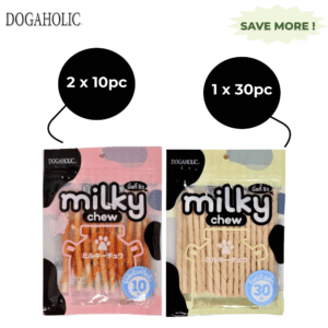 Dogaholic Milky Chew Chicken Stick Style and Milky Chew Stick Style Dog Treats Combo - 30pcs + 2x10pcs