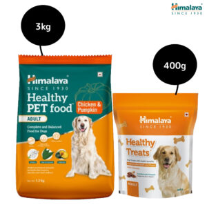 Himalaya Chicken & Pumpkin Dry Food and Chicken Healthy Treats Adult Dog Combo - 3kg+400g