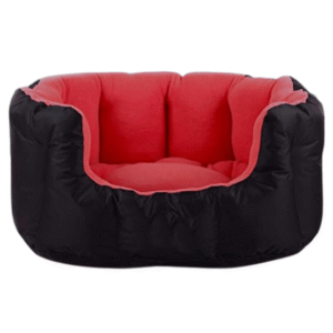 Fluffy's Pawsome Reversable Dual Color Ultra Soft Ethnic designer Bed for Dogs and Cats (Red/Black) - L