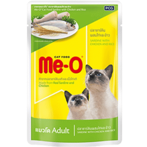 Me O Sardine with Chicken & Rice Adult Cat Wet Food - 12x80g