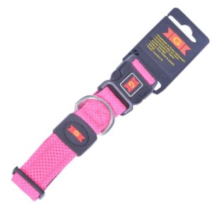 Glenand Nylon Mesh Collar for Dogs (Pink) - L:13 -22in Neck