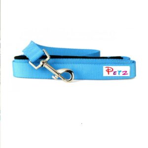 FG -Glenand Petz Pure Nylon Padded Leash for Dogs (Light Blue) (1in Width) - 1in Width