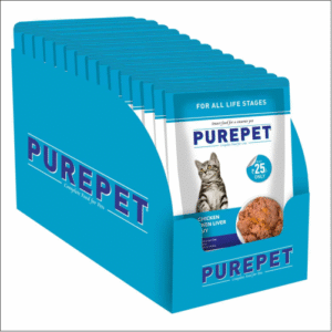 Purepet Real Chicken & Chicken Liver in Gravy Cat Wet Food - 120x50g