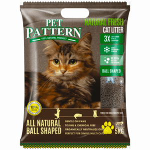 Pet Pattern Ball Shaped Unscented Natural Fresh Cat Litter - 5kg