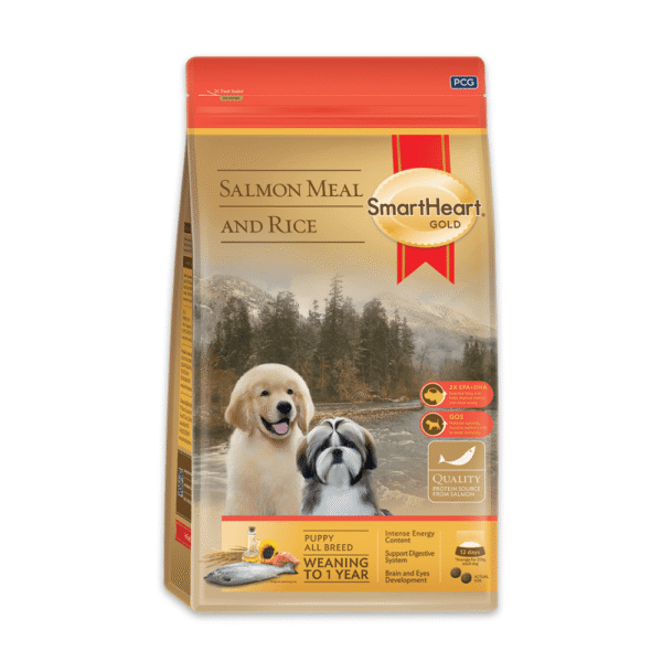 SmartHeart Gold Salmon Meal & Rice Puppy Dry Food - 3kg