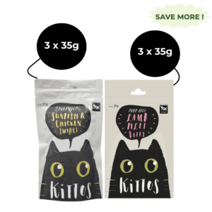 Kittos Purr Fect Sunfish Chicken and Twirls and Lamb Filet Bites Cat Treats Combo (3+3) - 6x35g