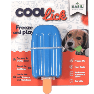 Basil Ice Cream Shaped Cool Lick Silicon Chew Toy for Dogs (Blue) - 15cm