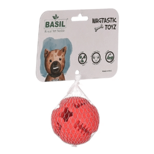 Basil Treat Dispensing Solid Chew Ball Toy for Dogs (Orange) - 6cm