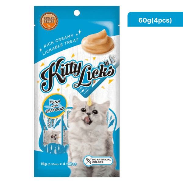 Kitty Licks Tuna Seafood Cat Treats - 6x60g(24pcs)