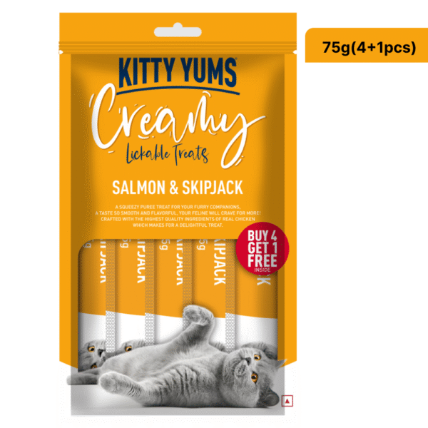 Kitty Yums Salmon & Skipjack Creamy Cat Treats - 24x15g(24pcs)