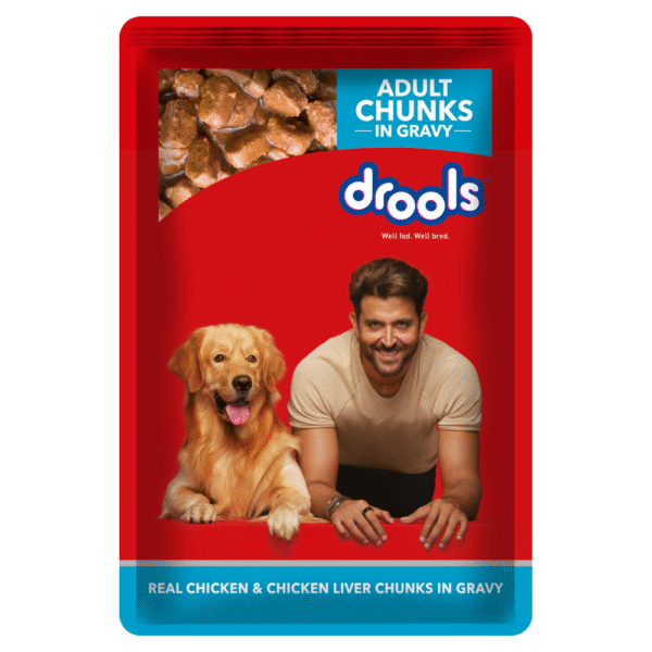Drools Real Chicken & Chicken Liver Chunks in Gravy Adult Dog Wet Food (60g) - 60g
