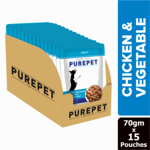 Purepet Chicken & Vegetable Chunks in Gravy Adult Dog Wet Food - 15x70g