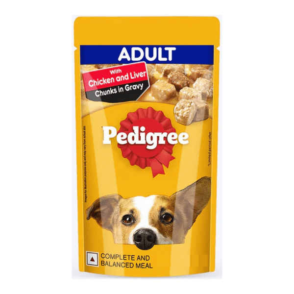 Pedigree Chicken and Liver Chunks in Gravy Adult Dog Wet Food (70g) - 70g