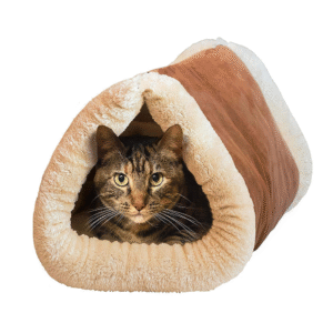 Fluffy's Kozi Pet 2 in 1 Cave Bed for Cats (Brown) - 13x7x7in