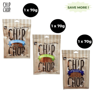 Chip Chops Chicken and Codfish Sandwich, Chicken Tenders and Chicken Chip Coins Dog Treats Combo (3 x 70g) - 3x70g