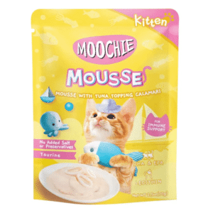 Moochie Mousse with Tuna Topping Calamari Cat Treats - 12x70g