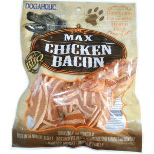 Dogaholic Max Barbeque Chicken Bacon Strips Dog Treats - 130g
