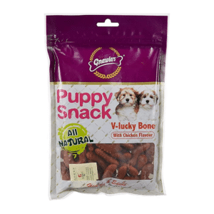 Gnawlers Puppy Snack V Lucky Bone Chicken Flavour Dog Treats - 270g