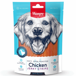 Wanpy Oven Roasted Soft Chicken Jerky Strips Dog Treats - 100g