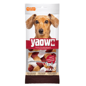 Gnawlers Yaowo Braid Chicken and Liver Dog Treats (6cm) - 220g