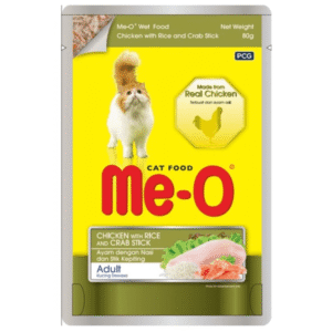 Me O Chicken with Rice & Crab Stick Adult Cat Wet Food - 12x80g
