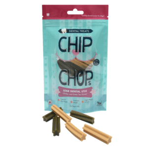 Chip Chops Star Dental Stix Chicken and Green Tea Flavored Dog Treats - 100g