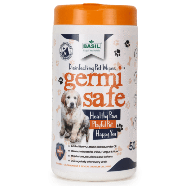 Basil Germi Safe Wet Wipes for Dogs and Cats - 50pcs
