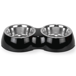 Basil Double Melamine Bowl Dinner Set for Dogs and Cats - 2x200mL