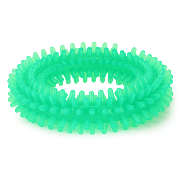 Basil Teething Ring Chew Toy for Dogs | For Medium Chewers (Green)(10cm) - 10cm