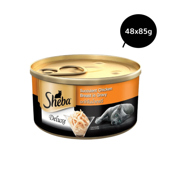 Sheba Complete Nutrition Succulent Chicken Breast In Gravy Cat Wet Food - 48x85g + 1.5kg