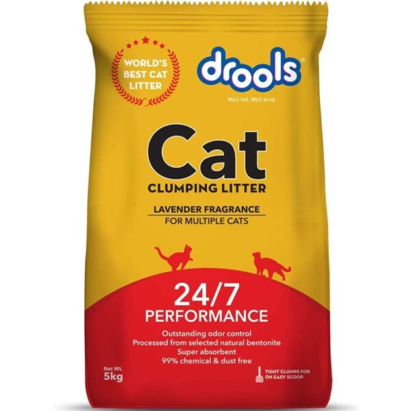 Drools Lavender Scented Clumping Cat Litter - 3x5kg