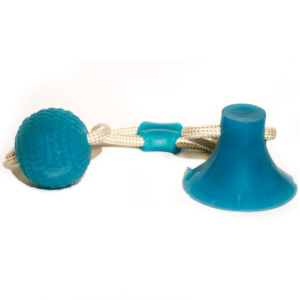 Basil Silicon Vacuum Cup with Rope & Ball Toy for Dogs and Cats | For Medium Chewers (Green) - 43cm