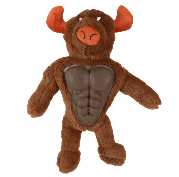 Basil Big Bull Plush Toy with Squeaky TPR for Dogs and Cats - 40cm